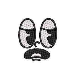 Retro Cartoon Pissed Off Face Embroidery Design Embroidery File Digital Design Instant Download