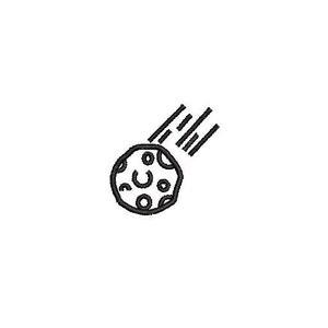Falling Fireball Comet Outline Embroidery Design Embroidery File Digital Design Instant Download