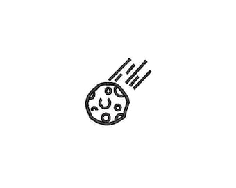 Falling Fireball Comet Outline Embroidery Design Embroidery File Digital Design Instant Download