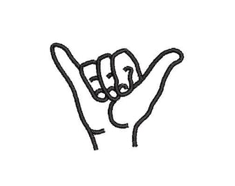 Shaka Shakalaka Hand Sign Embroidery Design Embroidery File Digital Design Instant Download