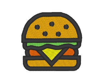Projekt haftu Burger Plik do haftu Projekt cyfrowy Natychmiastowe pobranie