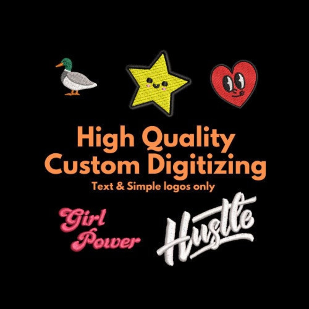 Custom Embroidery Digitizing High Quality Text Logo - Etsy
