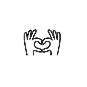 Heart Shape Finger Hand Embroidery Design Embroidery File Digital Design Instant Download