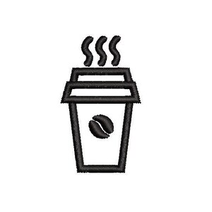 Coffee Cup Embroidery Design Embroidery File Digital Design Instant Download