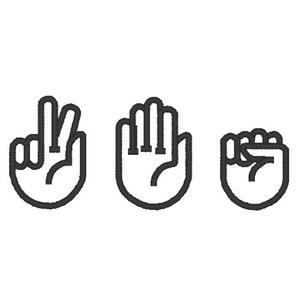 Rock Paper Scissors Embroidery Design Embroidery File Digital Design Instant Download