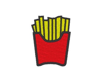 Projekt haftu Fries Fast Food Plik do haftu Projekt cyfrowy Natychmiastowe pobranie