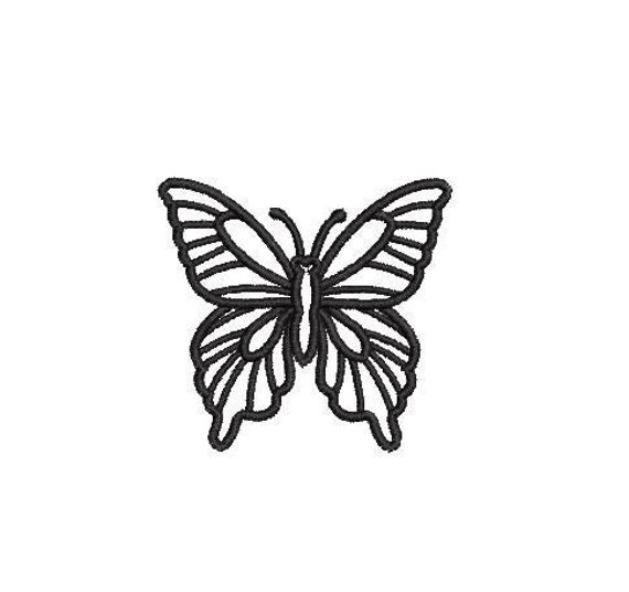 Butterfly Outline Embroidery Design Embroidery File Digital Etsy