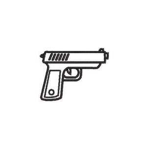 Gun Revolver Outline Embroidery Design Embroidery File Digital Design Instant Download