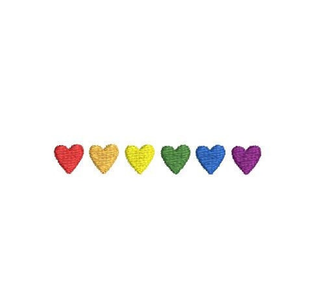 Rainbow Hearts Embroidery Design Embroidery File Digital Design Instant ...