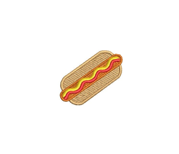 Hot Dog Bun Fast Food Embroidery Design Embroidery File Digital Design Instant Download