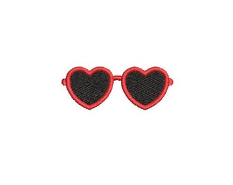 Heart Sunglasses Embroidery Design Embroidery File Digital Design Instant Download