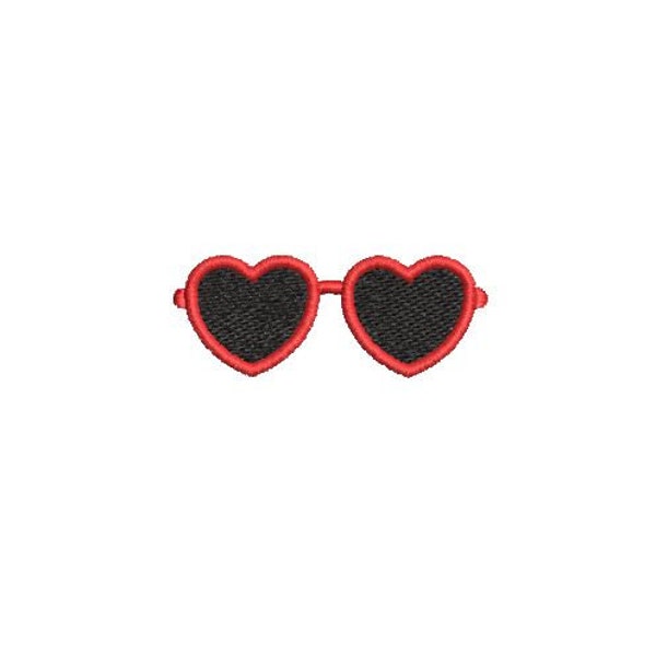 Heart Sunglasses Embroidery Design Embroidery File Digital Design Instant Download