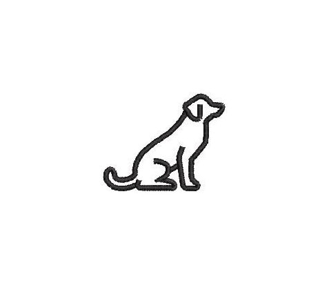 Dog Sitting Outline Embroidery Design Embroidery File Digital Design Instant Download
