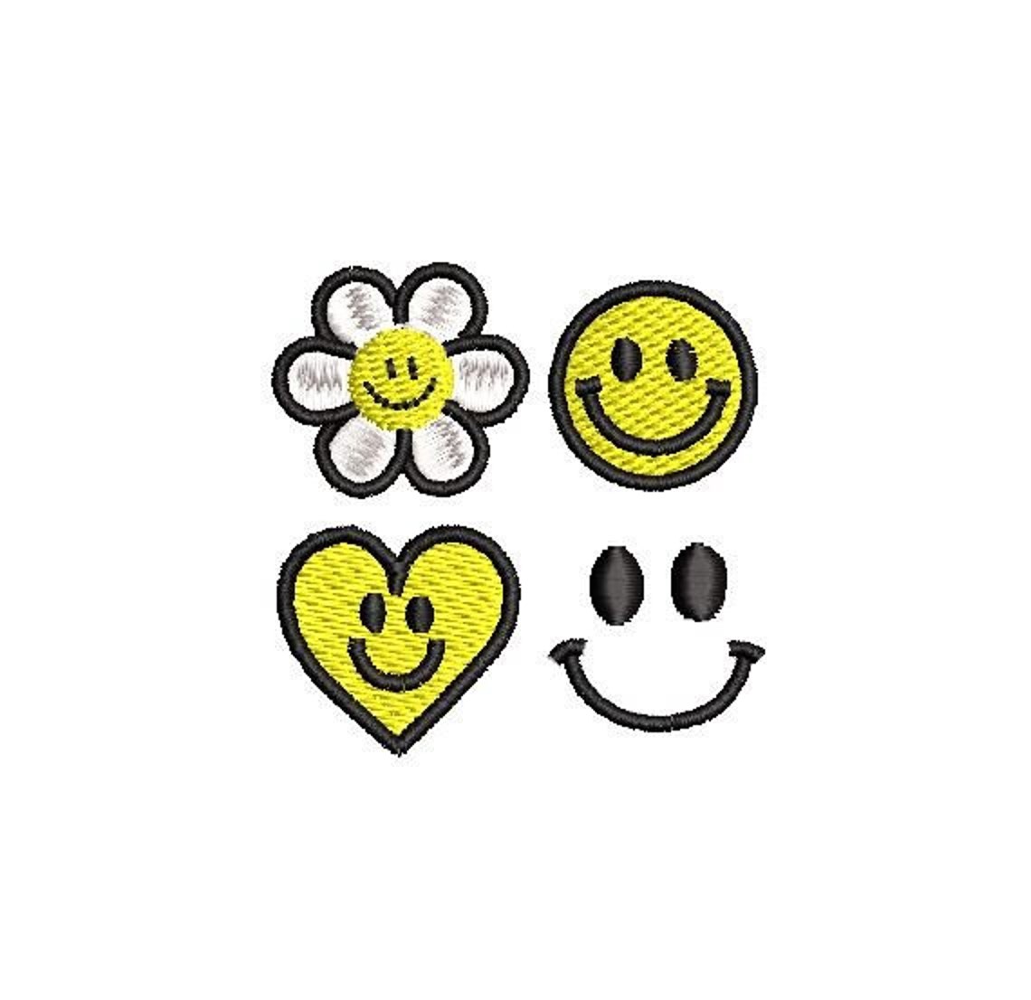 Smiley Set Embroidery Design Embroidery File Digital Design Etsy