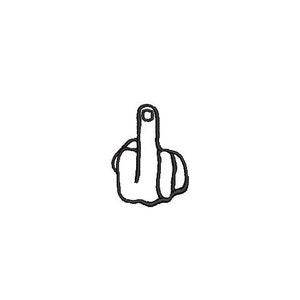 Middle Finger Handsign Outline Embroidery Design Embroidery File Digital Design Instant Download