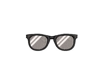 May include: Black sunglasses with a classic design. The lenses are dark and reflective.
