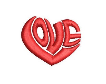 Love In Heart Shape Embroidery Design Embroidery File Digital Design Instant Download