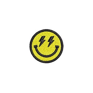 Lightning Smiley Embroidery Design Embroidery File Digital Design Instant Download
