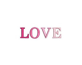 May include: The word "LOVE" in pink and white letters with a gradient effect.
