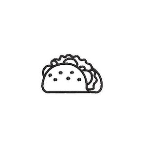Taco Outline Embroidery Design Embroidery File Digital Design Instant Download