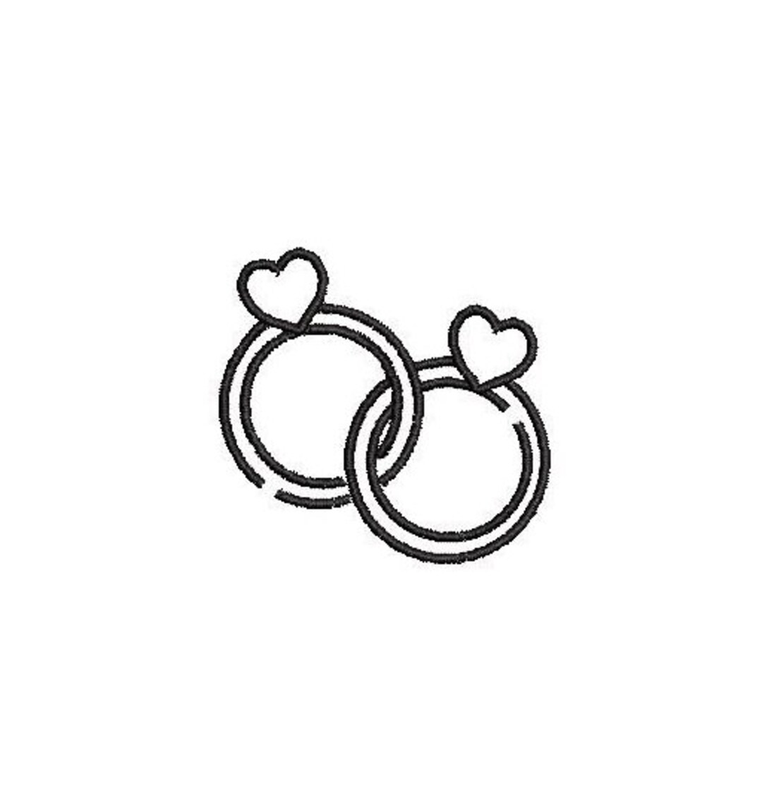 Couple Ring Outline Embroidery Design Embroidery File Digital Design ...