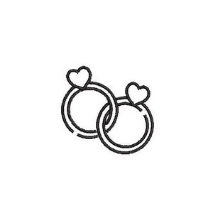 Couple Ring Outline Embroidery Design Embroidery File Digital Design Instant Download