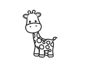 Giraffe Outline Embroidery Design Embroidery File Digital Design Instant Download