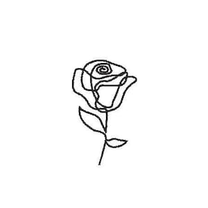 Rose Outline Embroidery Design Embroidery File Digital Design Instant Download