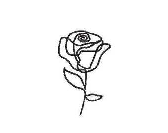 Rose Outline Embroidery Design Embroidery File Digital Design Instant Download