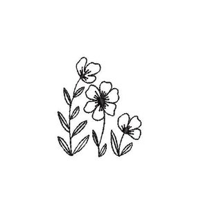 Bed of Flowers Meadow Outline Embroidery Design Embroidery File Digital Design Instant Download