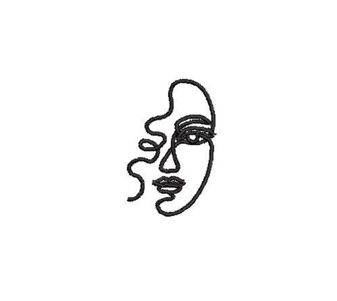 Face Line Art Embroidery Design Embroidery File Digital Design Instant ...