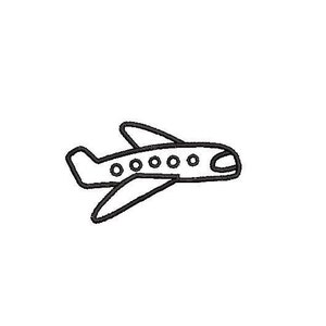 Plane Outline Embroidery Design Embroidery File Digital Design Instant Download