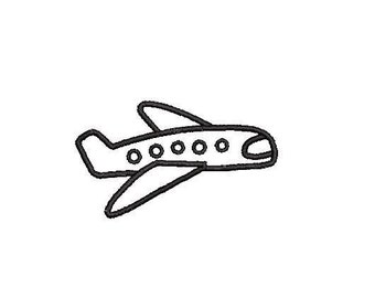 Plane Outline Embroidery Design Embroidery File Digital Design Instant Download