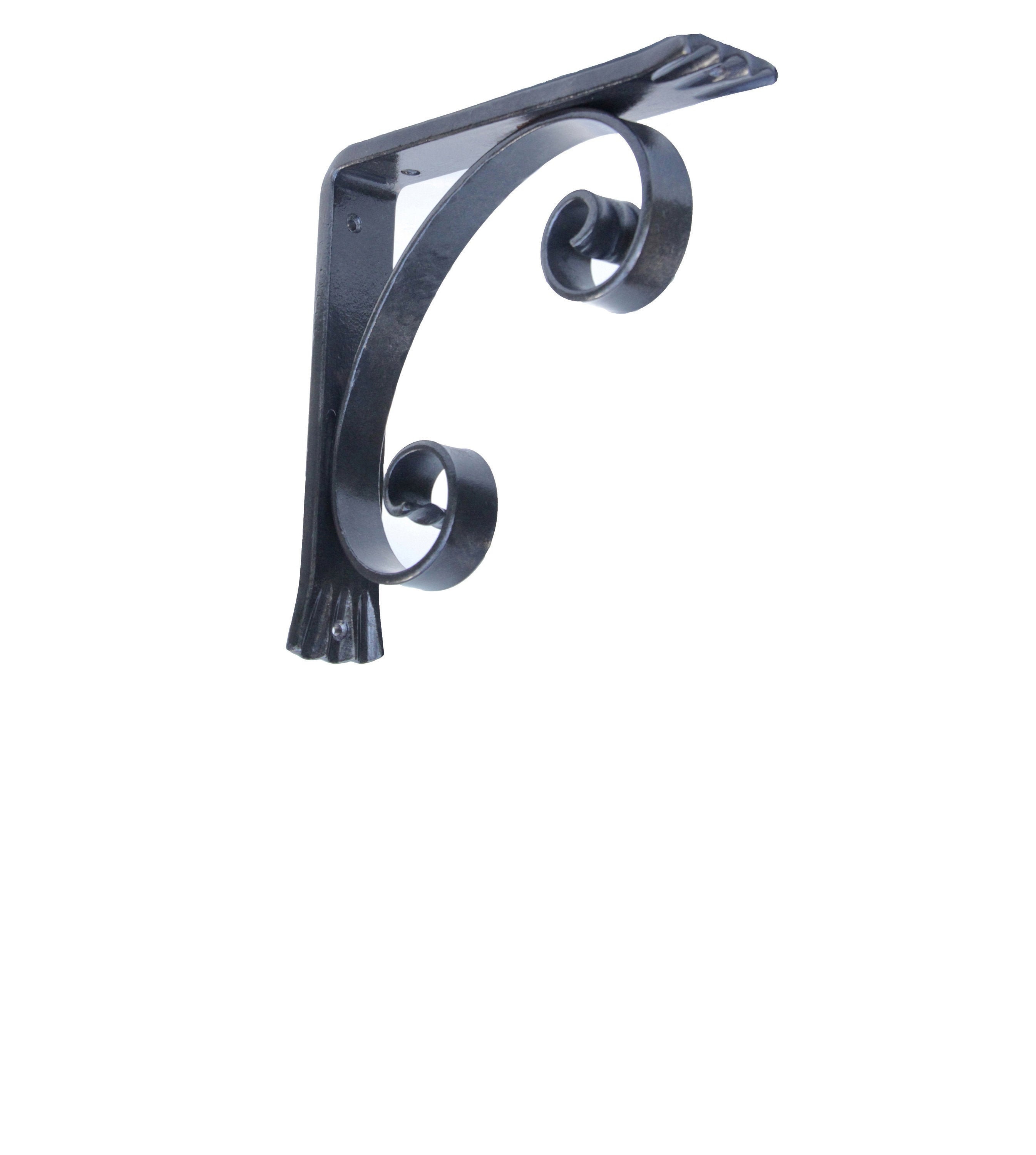 Hand-Forged Iron Bracket - Victorian Style Support with a Three Fullered Flare