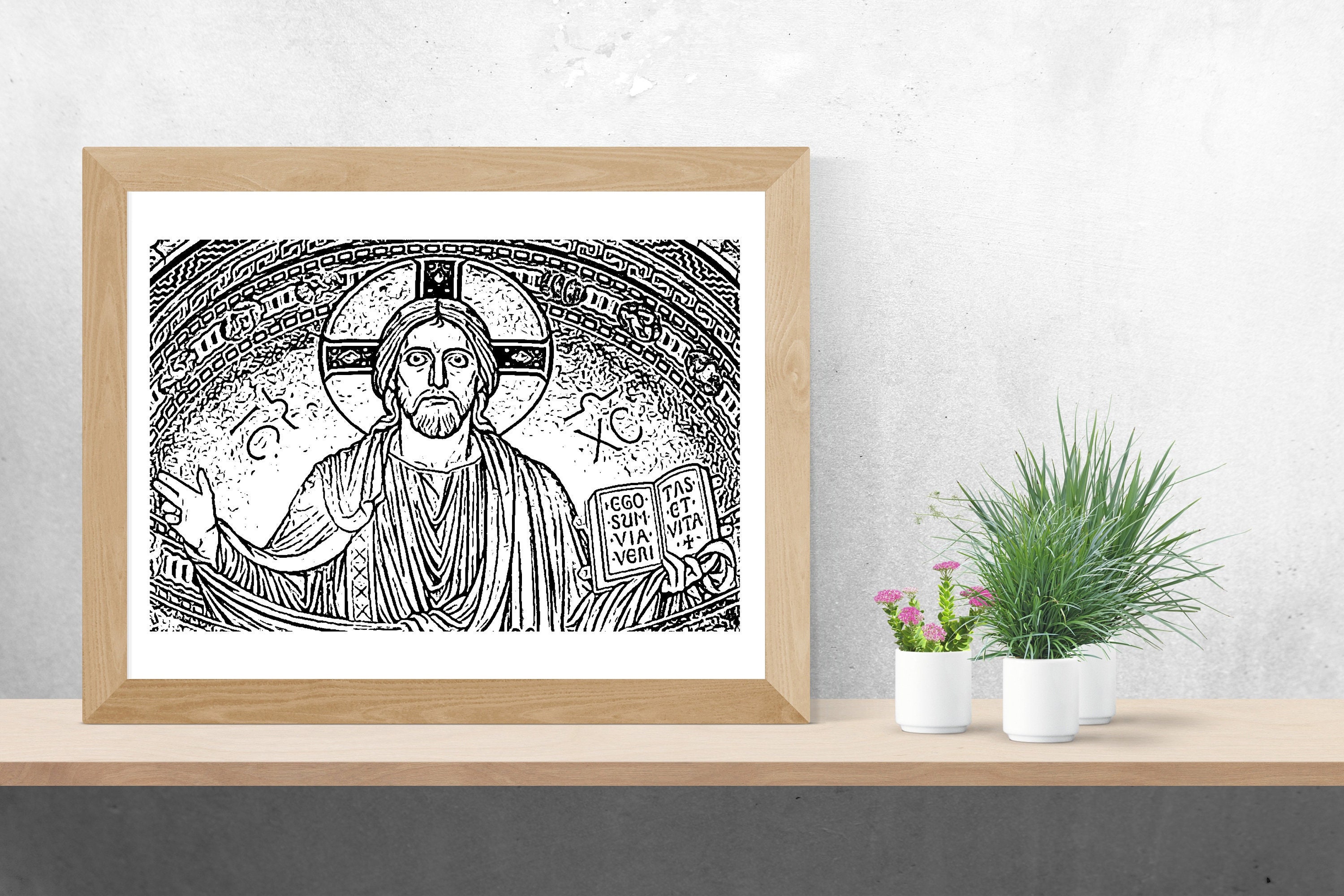 Lord Jesus Christ Black and White Instant Printable Poster - Etsy