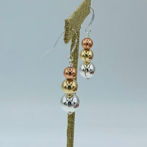 Copper, Gold & Silver Earrings
