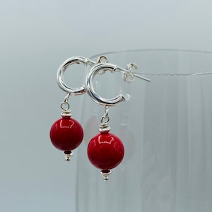 Bamboo Coral Hoop Earrings