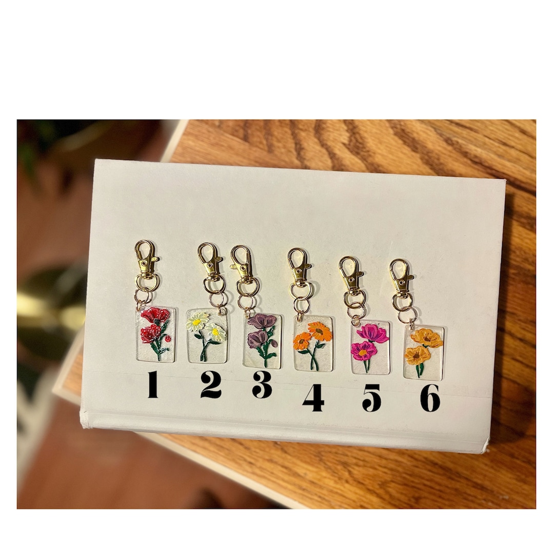 Flower Keychains Etsy