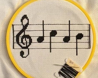 PATTERN: ACAB Music Notes Cross Stitch, ACAB Treble Clef Cross Stitch Pattern,pdf, **instant download**