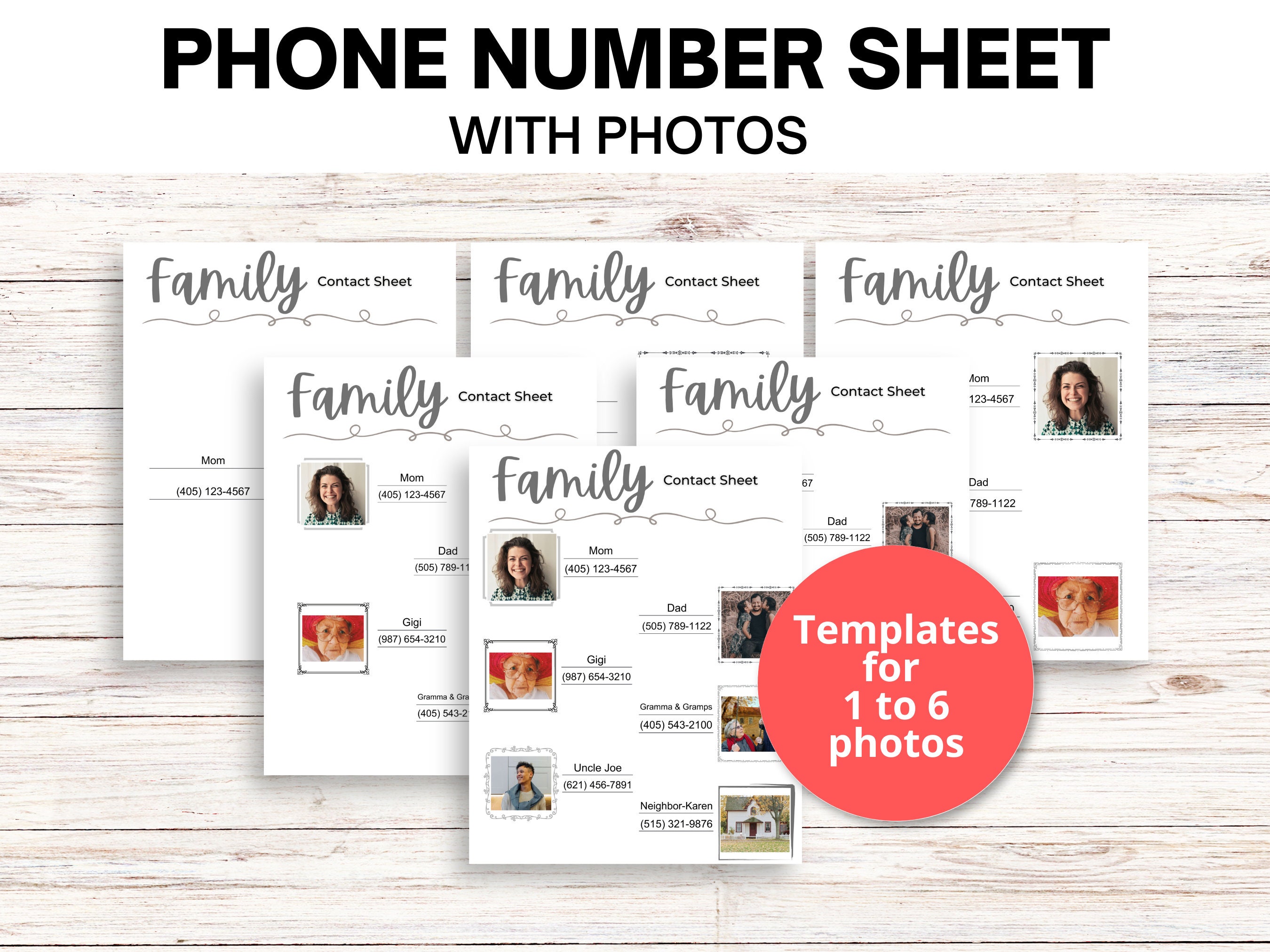 Phone Number Sheet With Pictures Teach Children Phone Number - Etsy