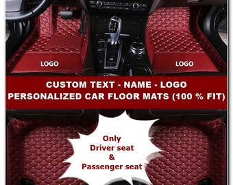 Jialuode Custom All Weather Car Floor Mats,Diamond Mats with Logo,Leather Liner Mats,Luxury Carpet Mats,Full Set Protection for Coupe Sport Sedan Convertible Van SUV Black
