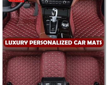 luxury eco leather - custom made - car mats - beige diamond supreme auto mats - factory direct on luxury car mats australia