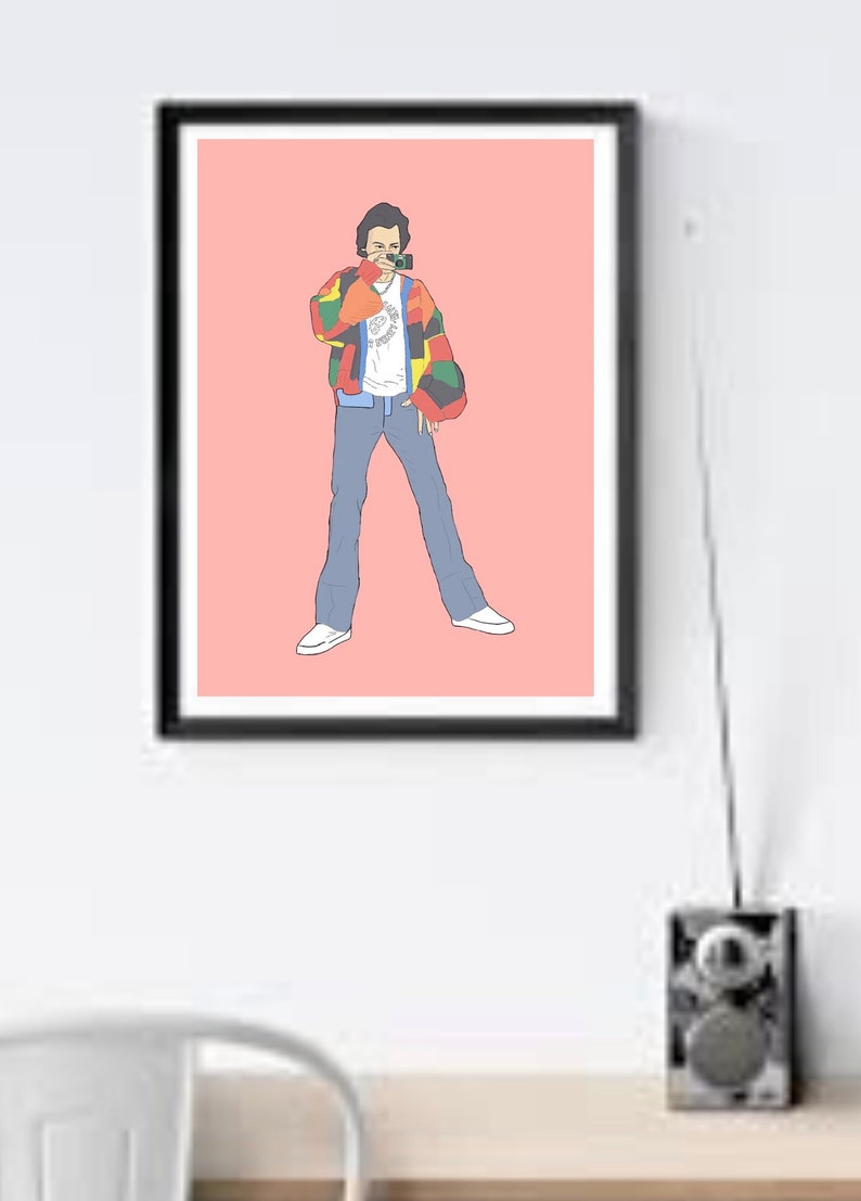 printable digital poster print HARRY STYLES music fashion alternative PORTRAIT in yellow