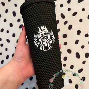 Matte Black Studded Tumbler - Starbucks Matte Black Studded Tumbler - Evil Siren Tumbler - Valentine's Day Gift - VDay Gift for Her - Gift -