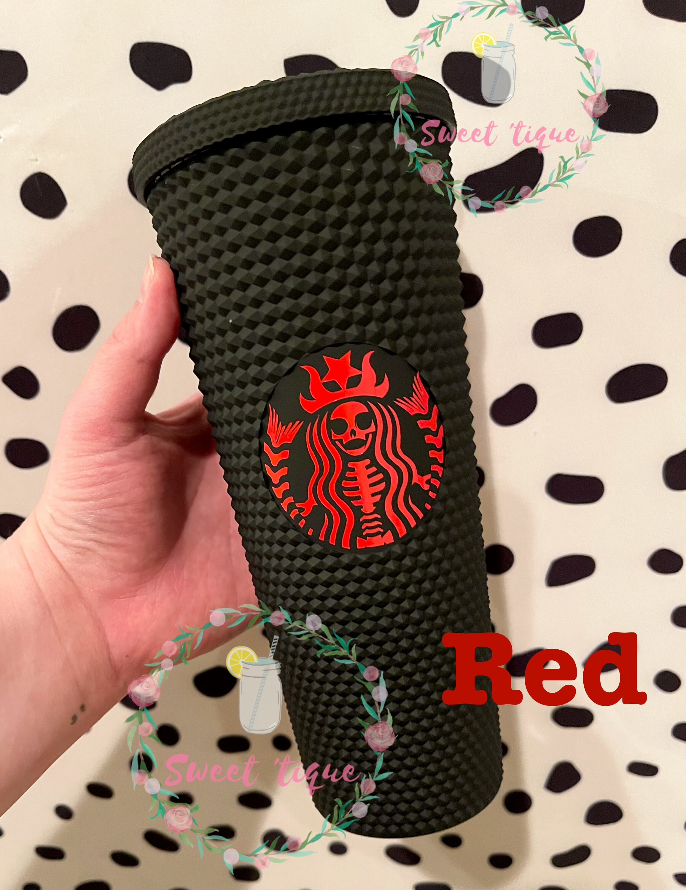 Matte Black Studded Tumbler Starbucks Matte Black Studded Etsy