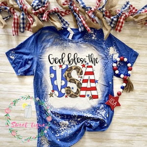 God Bless The USA - God Bless The USA Shirt - Women's USA Shirt - Bleached U.S.A Shirt - Women's Bleached usa Shirt - Bleached America Shirt