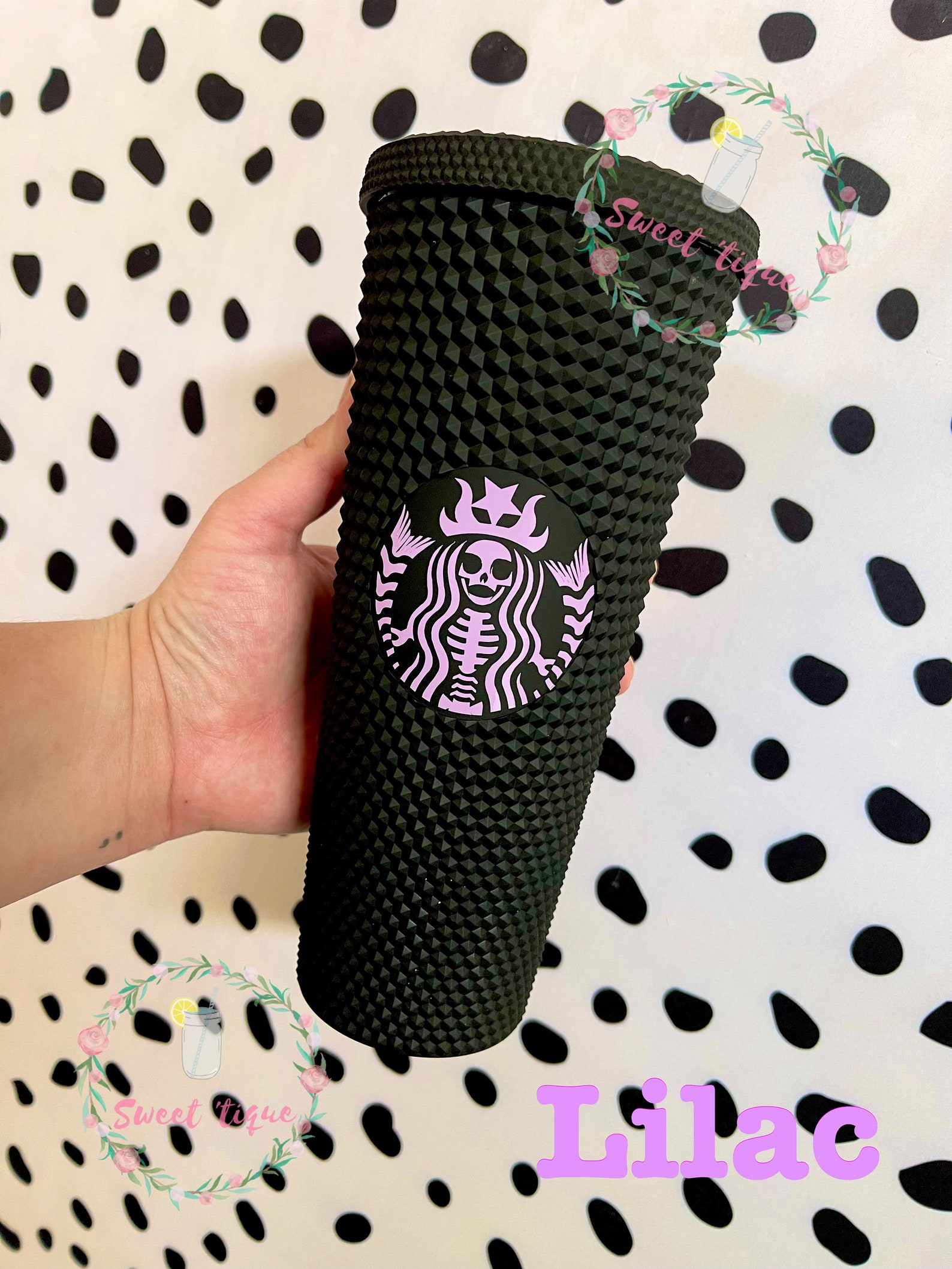 Matte Black Studded Tumbler Starbucks Matte Black Studded Etsy