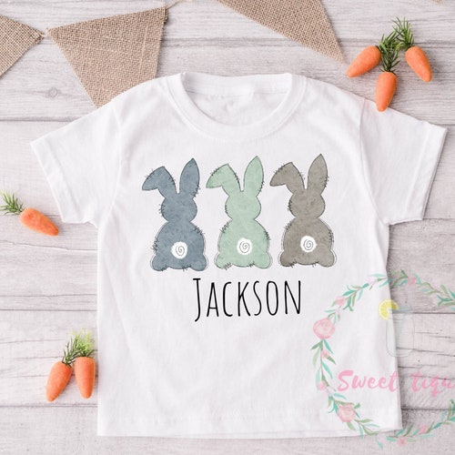 Personalized Name Easter Shirt Boys Easter Shirt Hoppy Etsy