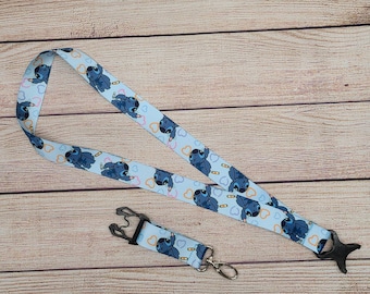 Stitch Keycord sleutelhanger, badgehouder, cadeau Lilo en steek
