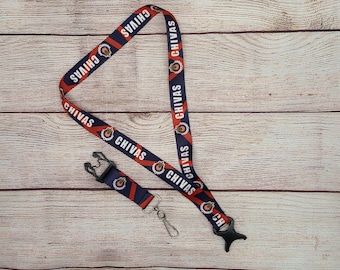 Lanyard keychain, Chivas team, badge holder, Chivas de Guadalajara, soccer, futbol, Father gift for men dad mexican boyfriend, mexico